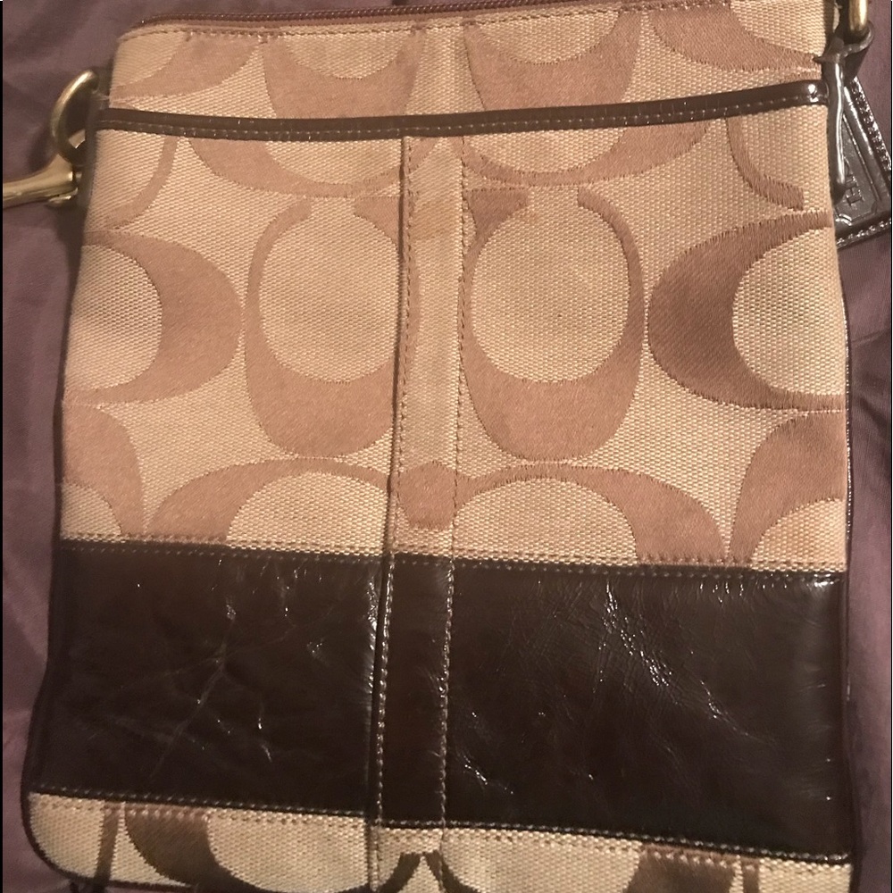 Brown Coach crossbody purse